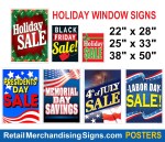 CHRISTMAS HOLIDAY PATRIOTIC SIGNS WINDOW POSTERS
